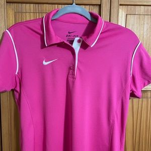 Womans size Med pink Nike dry fit Golf shirt